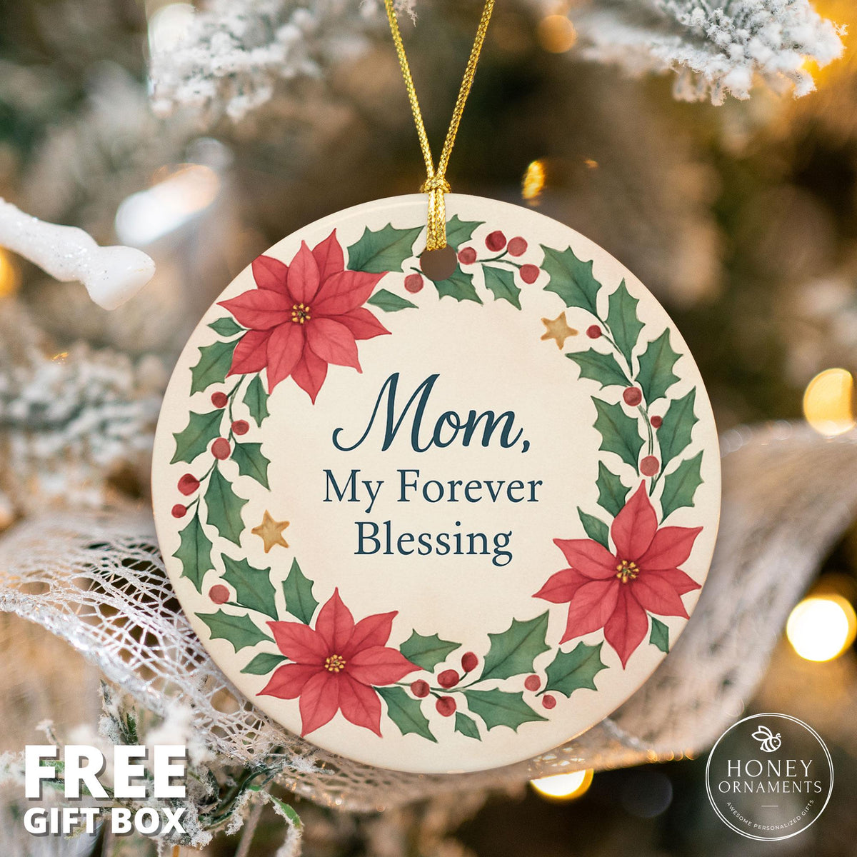 Ceramic Christmas Ornament for Mom – "My Forever Blessing" - photo 3