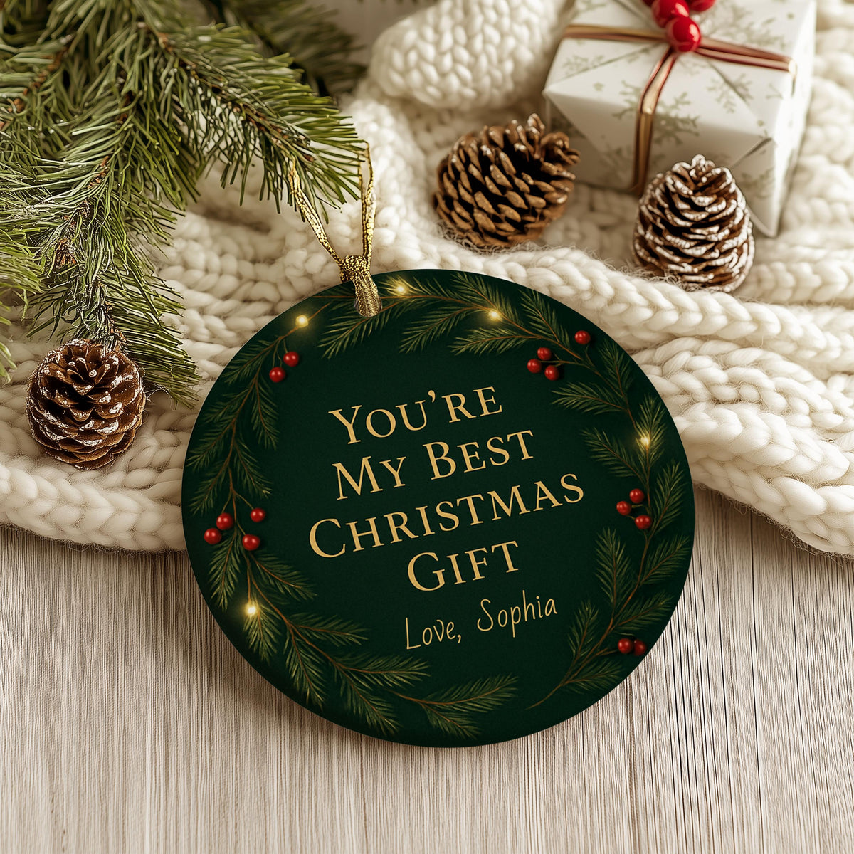 Personalized Husband Christmas Ornament, Custom Holiday Gift for Husband, Romantic Xmas Tree Keepsake Decoration for Him, Husband Xmas Gift