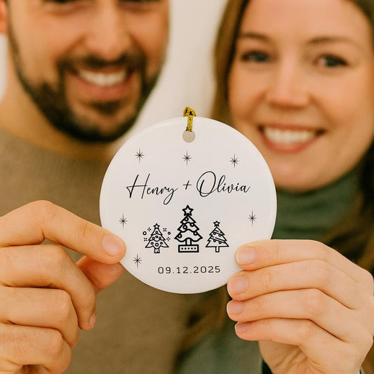 Personalized Engagement Ornament, Custom Engaged Gift, First Christmas Engaged Ornament, Engaged Couple Christmas Gift, Couple Keepsake 2026