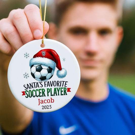 Soccer Player Gift for Son, Soccer Team Gift, Soccer Gift for Him, Soccer Girl Gift for Her, Girl Soccer Ornament, Santa's Favorite Keepsake