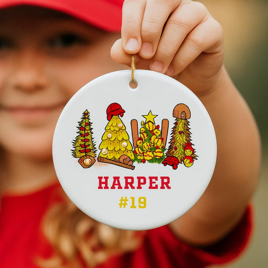 Softball Player Gifts - Personalized Softball Team Gift - Softball Ornament - Softball Christmas Ornament - Custom Softball Gift Keepsake