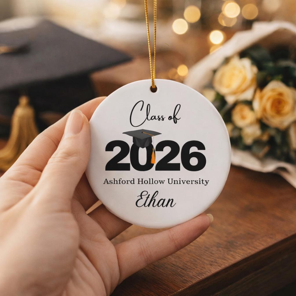 Personalized Graduation Ornament Class of 2026, Custom Name Keepsake, Senior Gift for Him or Her, High School or College Graduate Gift