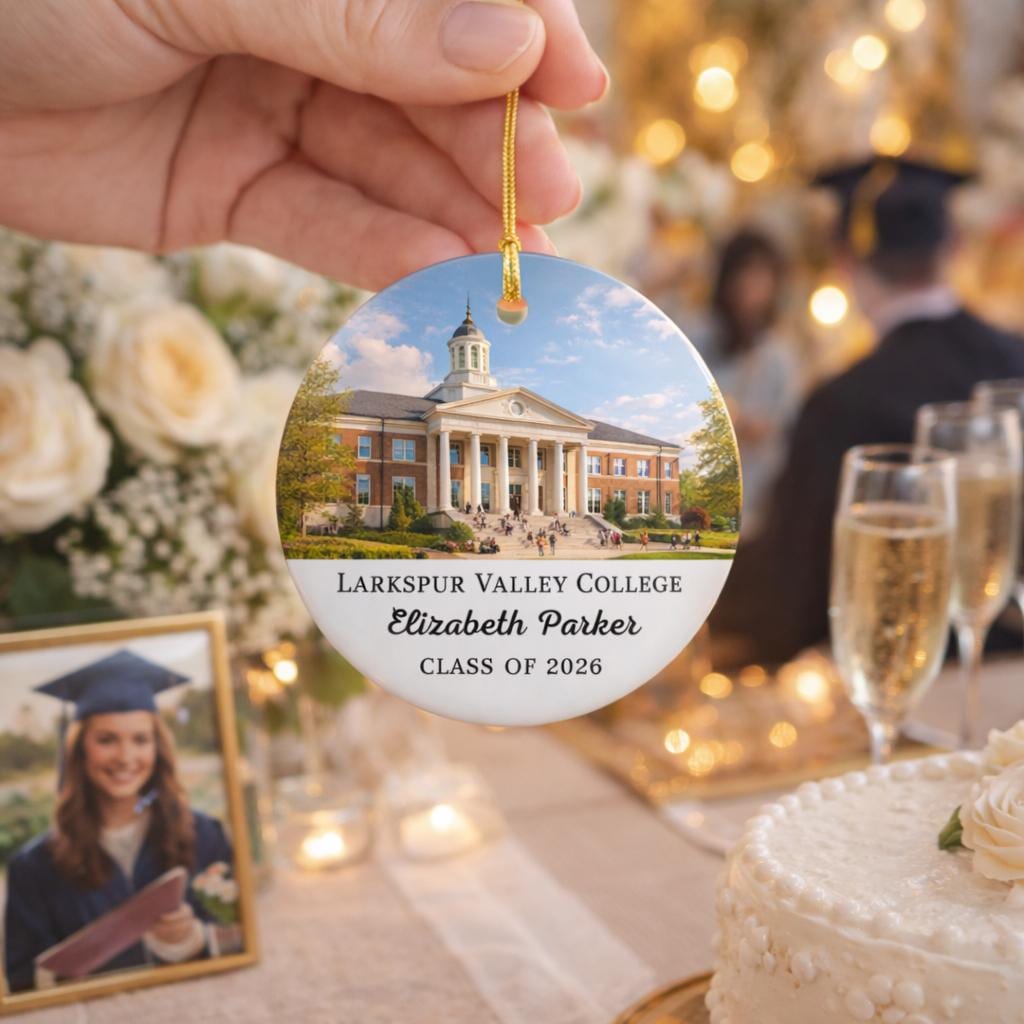 Graduation Memory Gift Class of 2026, Personalized University Graduate Ornament, School Photo Keepsake for 2026 Graduate