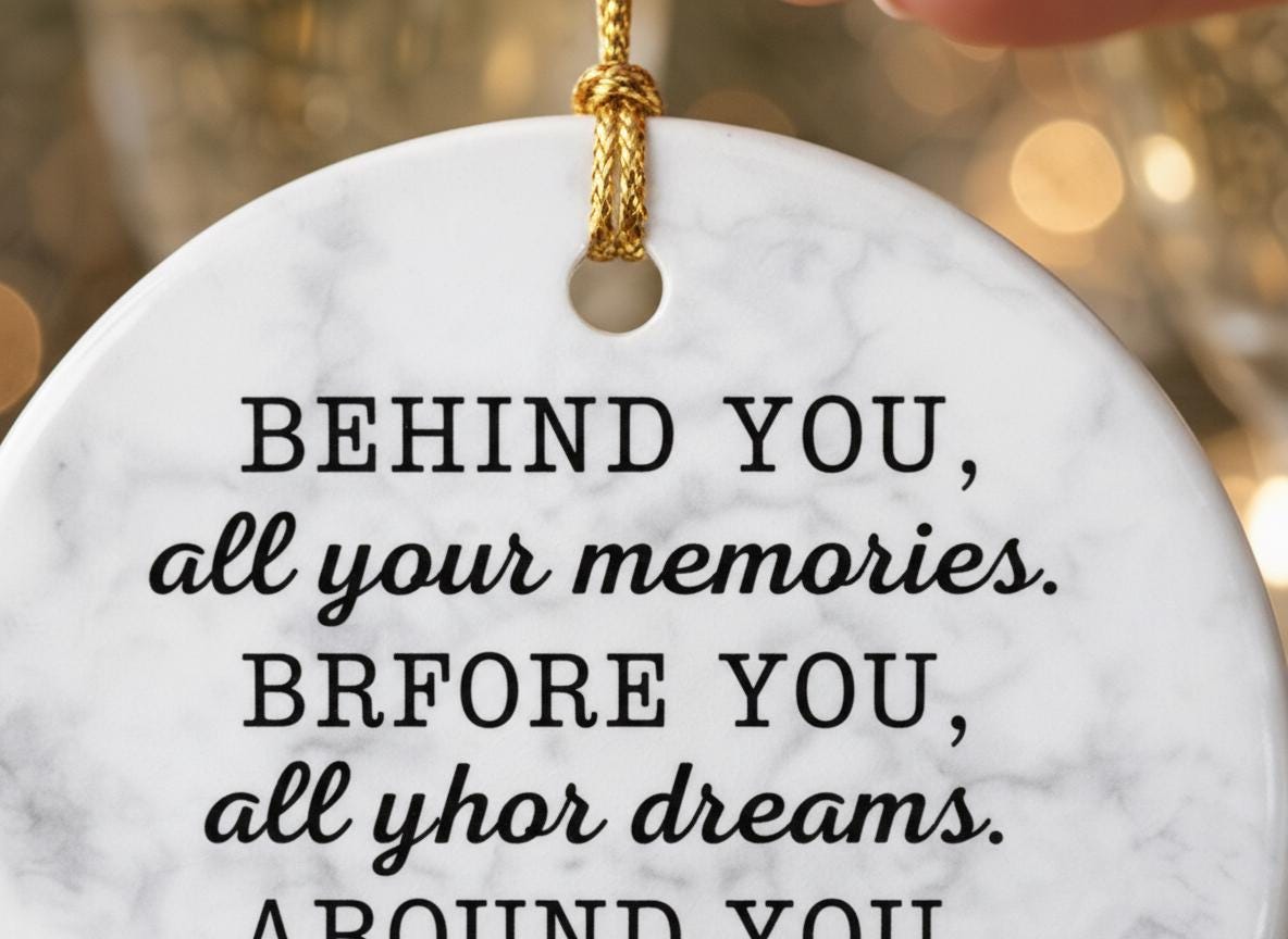 Inspirational Graduation Gift for Her, Behind You All Your Memories Ceramic Ornament, High School and College Graduation Keepsake Decor
