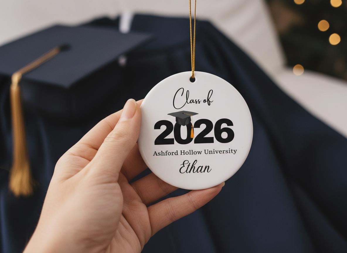 Personalized Senior Ornament Class of 2026 Graduation Gift for Her, Custom Name High School Graduate Keepsake, College Memory Gift Decor