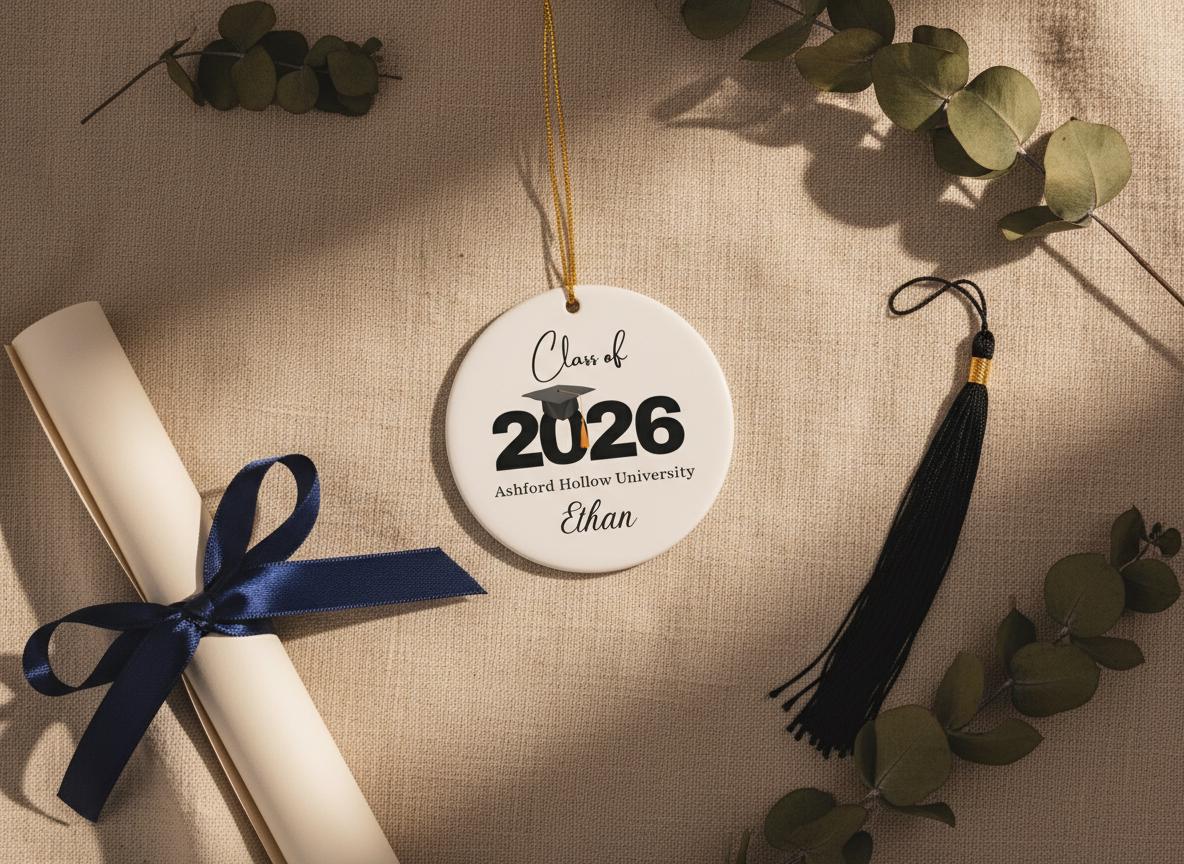 Personalized Senior Ornament Class of 2026 Graduation Gift for Her, Custom Name High School Graduate Keepsake, College Memory Gift Decor