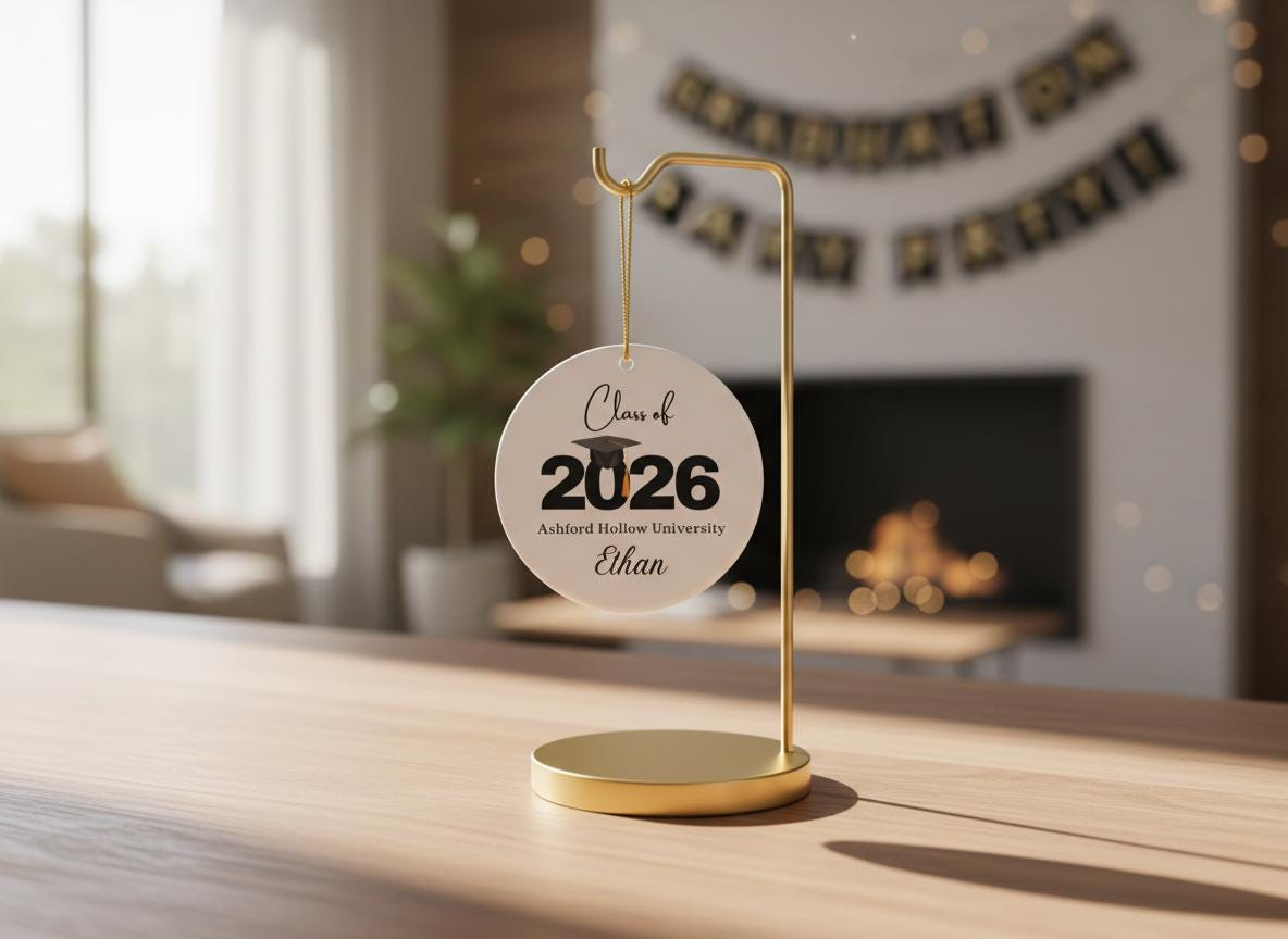 Personalized Senior Ornament Class of 2026 Graduation Gift for Her, Custom Name High School Graduate Keepsake, College Memory Gift Decor