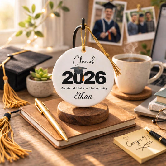 Personalized Senior Ornament Class of 2026 Graduation Gift for Her, Custom Name High School Graduate Keepsake, College Memory Gift Decor