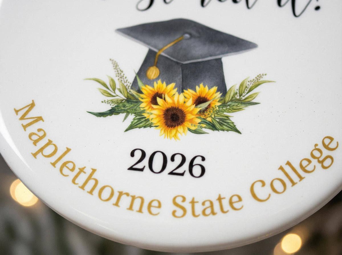 Personalized Mastered It Graduation Ornament, Class of 2026 Gift, Custom University Graduation Cap Keepsake for Him and Her
