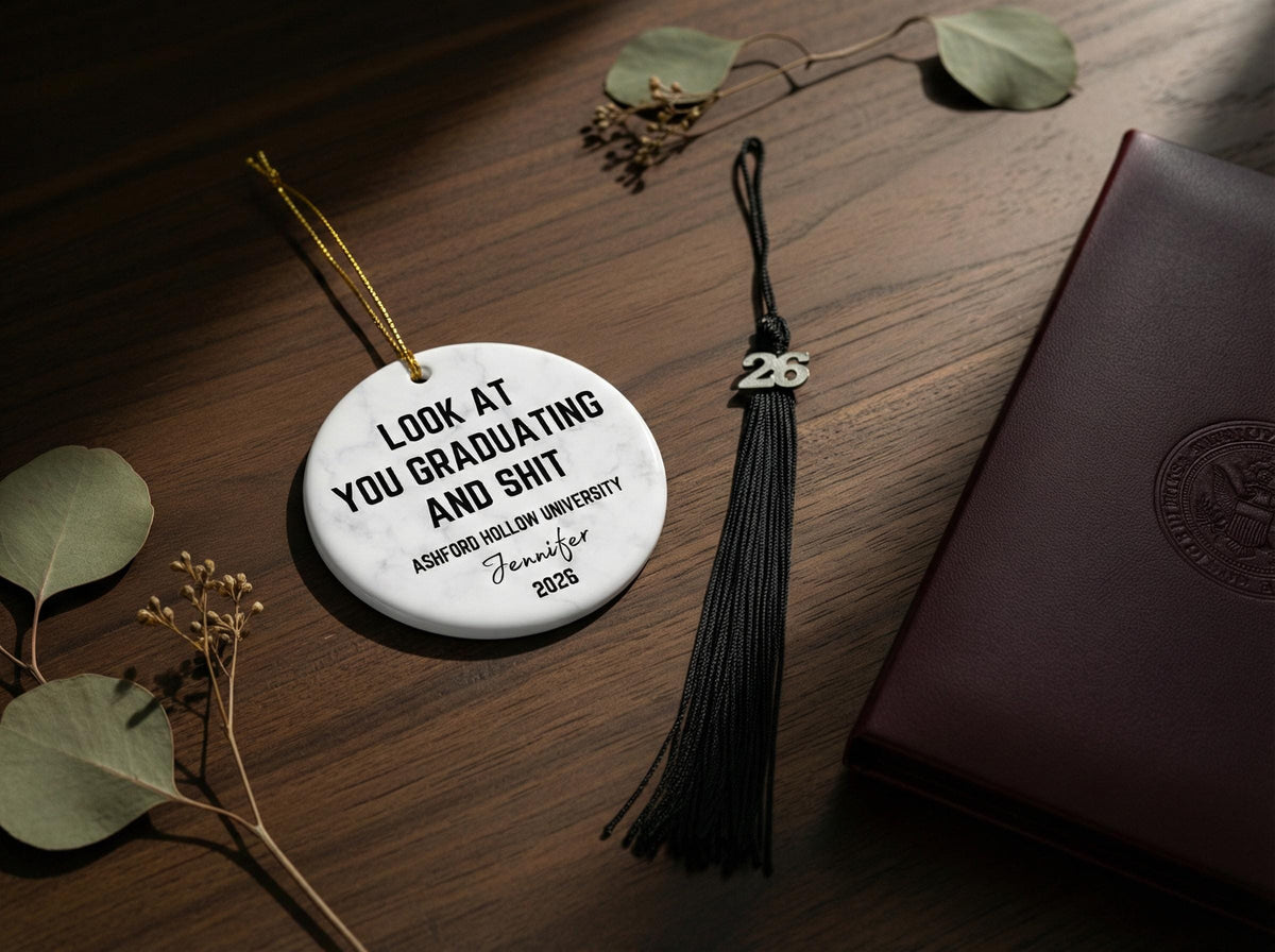 Funny Graduation Ornament Gift, High School Grad Gift for Her, Best Friend Graduation Keepsake, College Class of 2026 Gift for Him