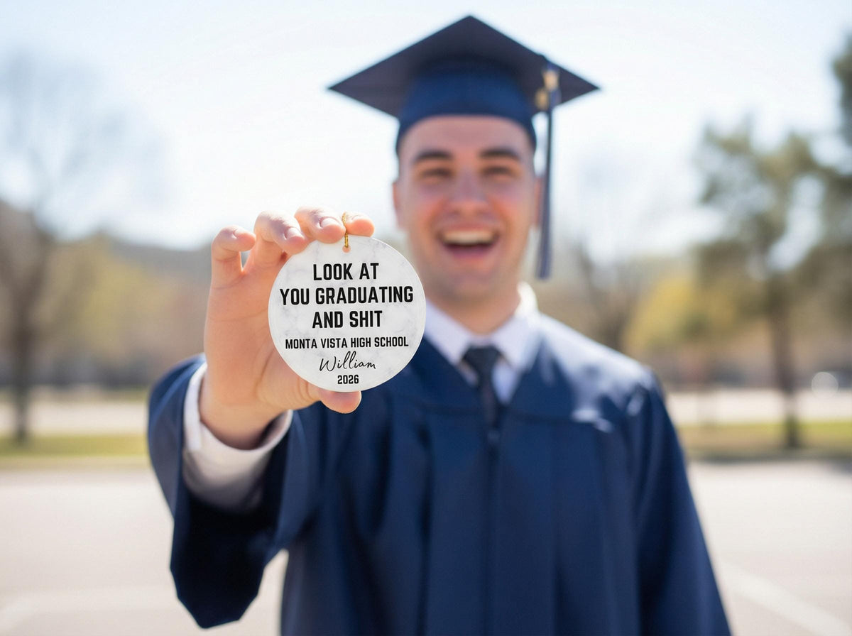 Funny Graduation Ornament Gift, High School Grad Gift for Her, Best Friend Graduation Keepsake, College Class of 2026 Gift for Him