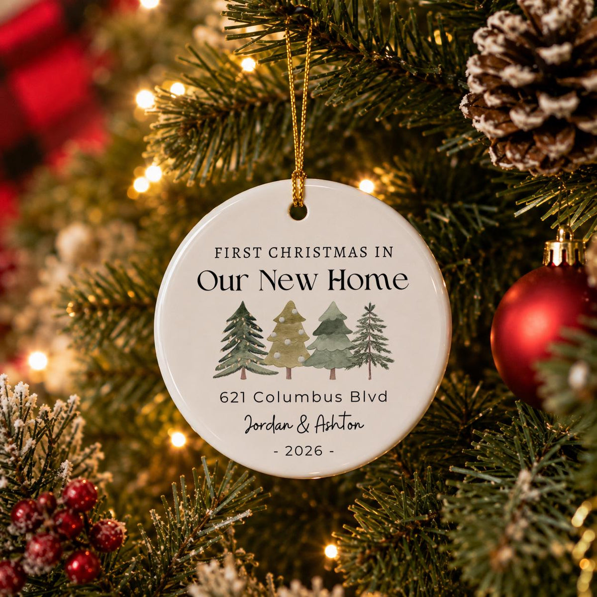 First Christmas in Our New Home Christmas Ornaments, Personalized Our New House Ornament, 2026 New Home Ornament, Our First Home Keepsake