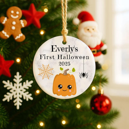 Personalized My First Halloween Ornament, Baby’s 1st Halloween Gift, Custom Name Pumpkin Ornament for Baby Girl or Boy, 2026 Keepsake