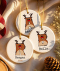 Personalized Ceramic Deer Ornament