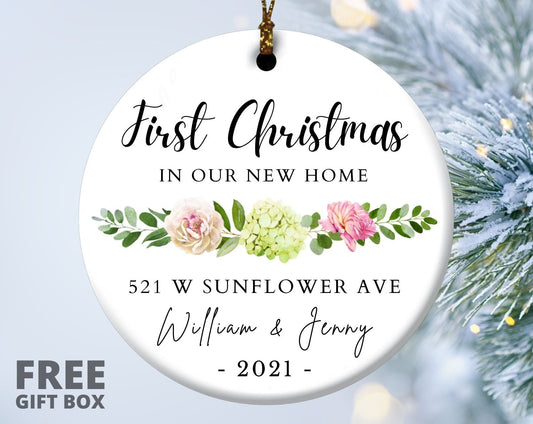 New Home Ornament, Personalized New Home Christmas Ornament, New House Ornament, Christmas Gift