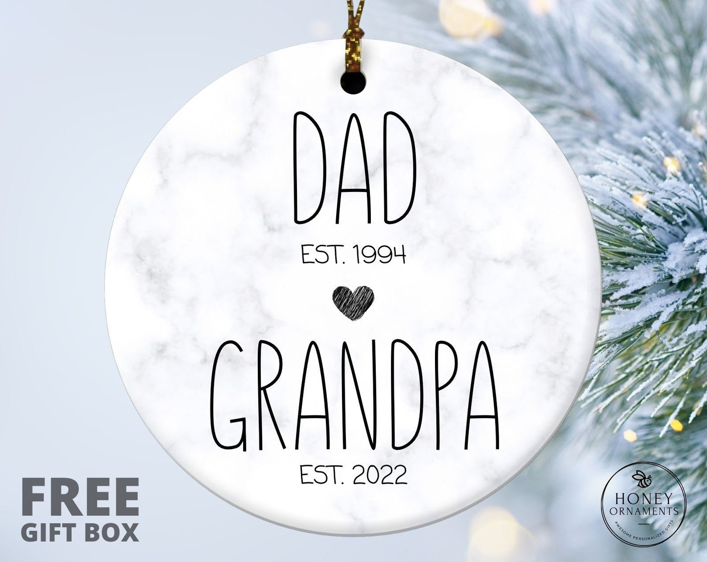 Dad, Grandpa Ornament - New Grandpa Ornament - First Time Grandpa Ornament - Future Grandpa Gifts - Birthday Keepsake - Father's Day Gift