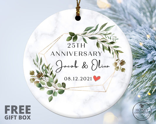 Anniversary Ornament, Anniversary Gift for any number of years married - 5th 10th 25th 40th 50th, Personalized Marriage Anniversary Gift