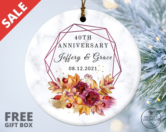 Anniversary Gift for any number of years married - 5th 10th 25th 40th 50th, Personalized Anniversary Ornament, Marriage Anniversary Gift