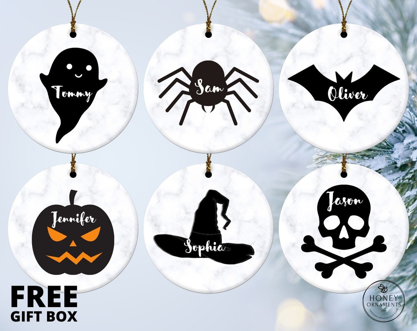 Halloween Ornament, Halloween Tags, Funny Halloween Home Decor for Family, Personalized Halloween Gift, Custom Halloween Decorations Gifts