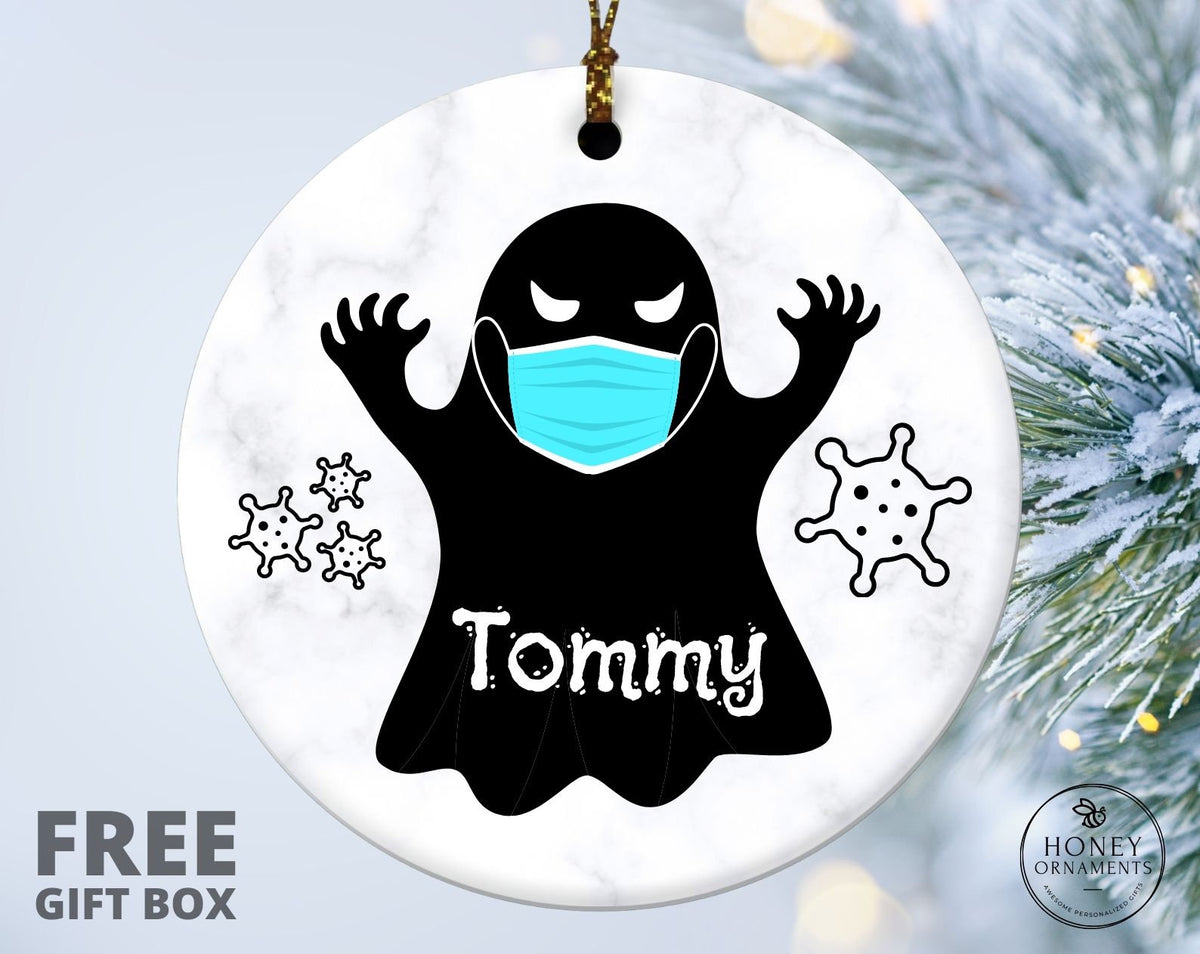 Personalized Ghost Mask Halloween Ornament