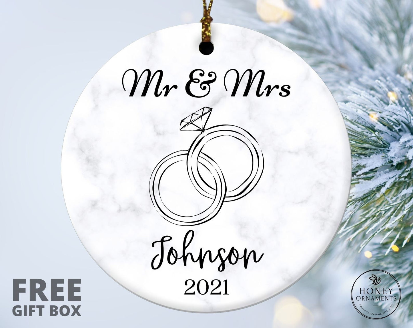 Personalized Our First Christmas Married as Mr and Mrs Ornament, Newly Married Wedding Ornament, Wedding Keepsake Gift, Newly Married Gift