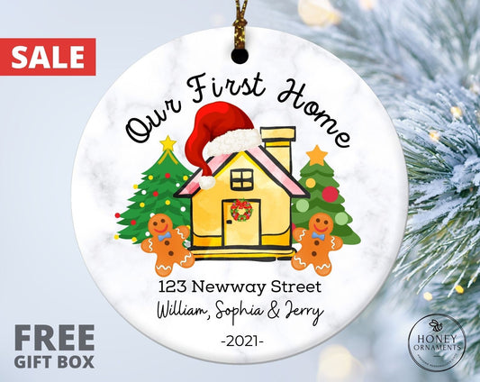 Our First Home Ornament, Personalized New Home Christmas Ornaments, 2023 New House Ornament Gift, Christmas Gingerbread Keepsake