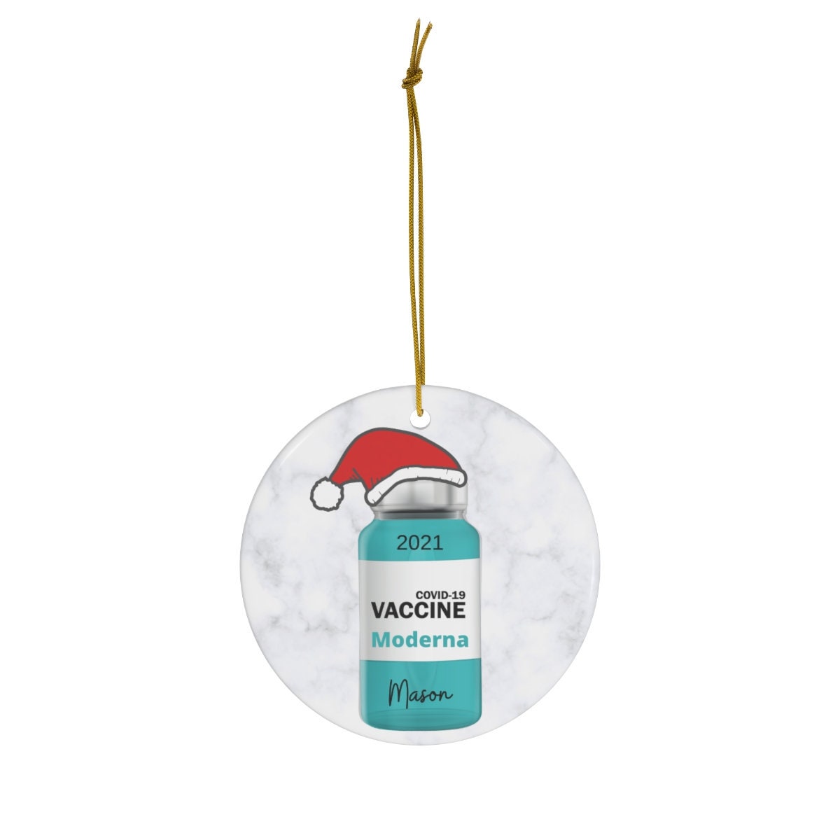 Coronavirus Vaccine Bottle Ornament, Vaccinated Christmas Ornaments, Personalized Christmas Ornament, Covid 19 Ornament, Christmas Gift
