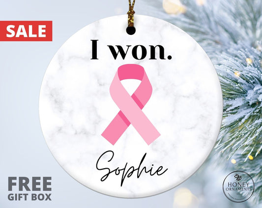 Breast Cancer Gifts, Personalized Cancer Survivor Gift, I Won Ornament, Custom Cancer Gift, Cancer Survivor Gift, Cancer Encouragement Gift