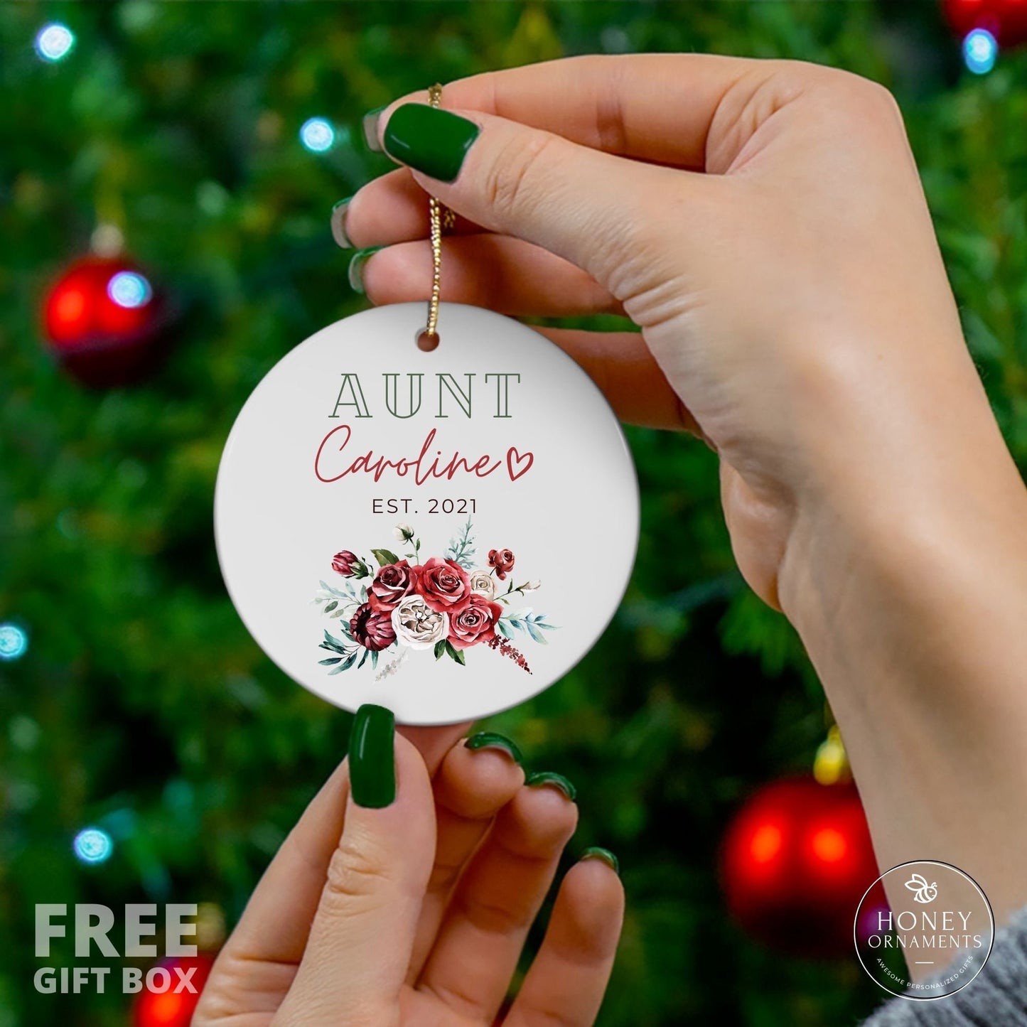 Personalized Aunt Ornament, New Aunt Gift, Pregnancy Announcement, Future Aunt Gifts, New Baby Announcement, Custom Christmas Ornaments