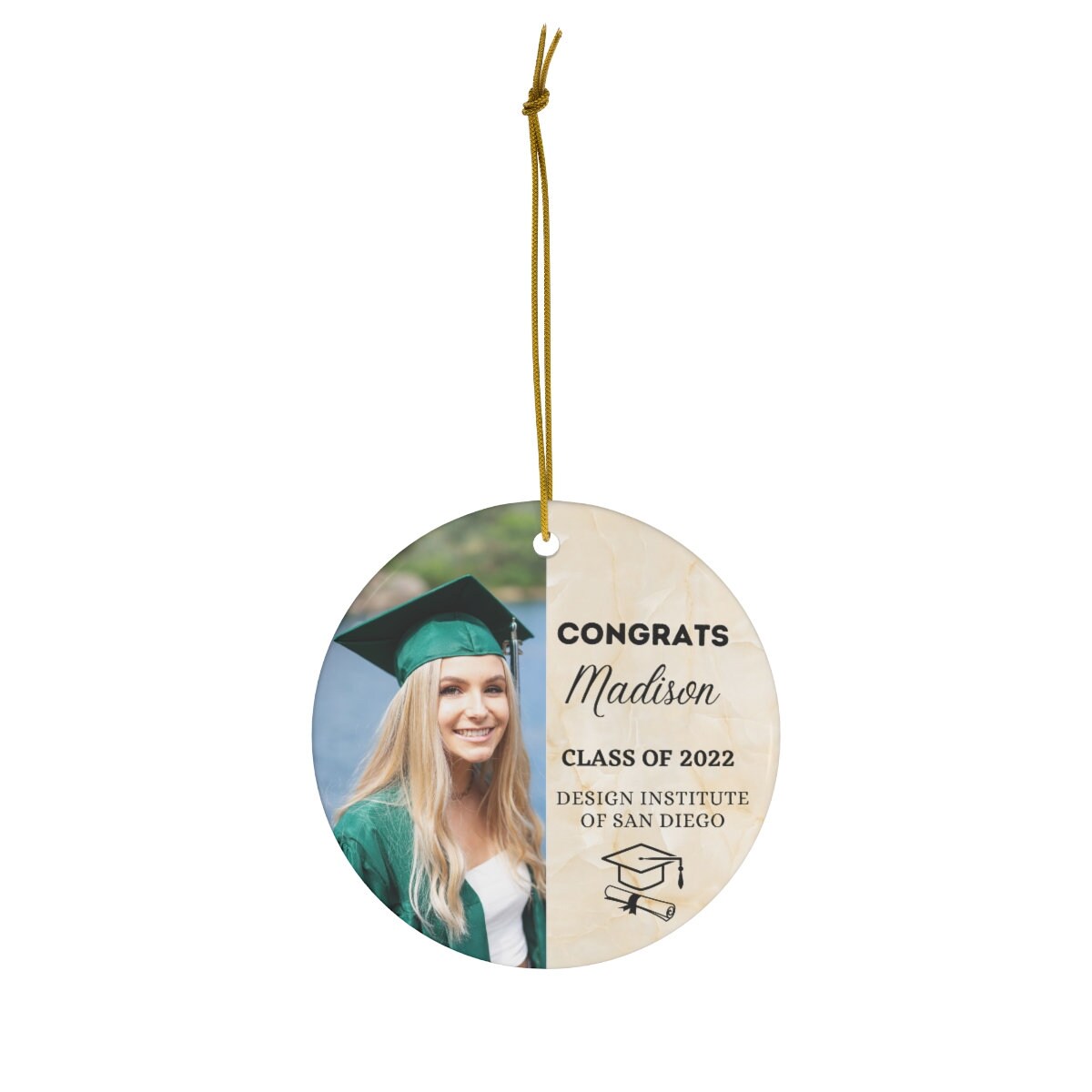 Congrats Graduation Photo Ornament, Custom School Graduation Gift, Personalized Class of 2023 Ornament, Graduation Gifts for Her, for Him
