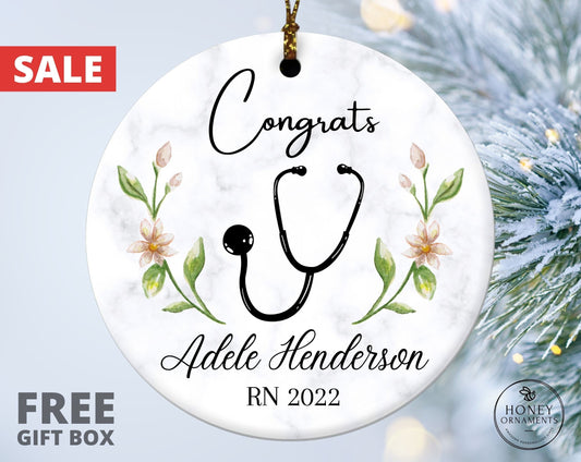 Bachelor Degree Nurse Ornament, Personalized Nurse Graduation Gift, Class Of 2023, Custom Graduation Gifts for New Nurse BSN RN