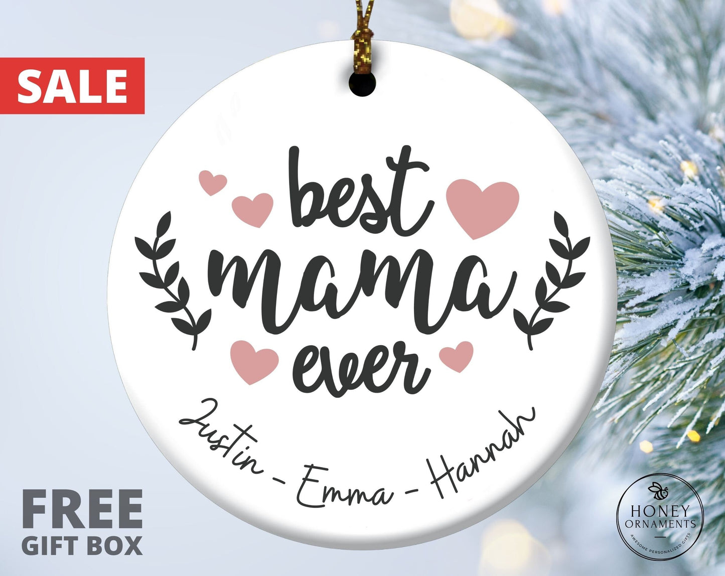 Best Mama Ever Ornament, Mothers Day Gift from Son, Personalized Mom Gift, Personalized Gift for Mom, Mothers Day Gift, Custom Gift for Mom