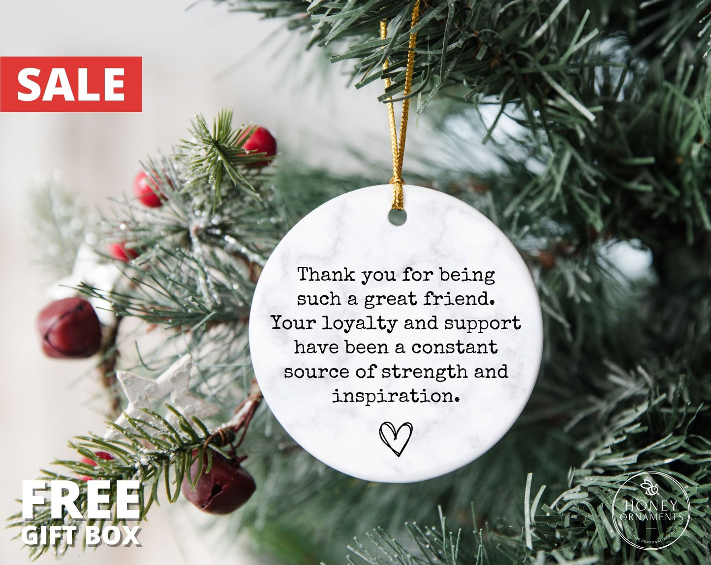Thank You Gift for Friend Friendship Gift Best Friend Appreciation Gift Retirement Gift For Her Staff Appreciation Gift Thank You Ornament